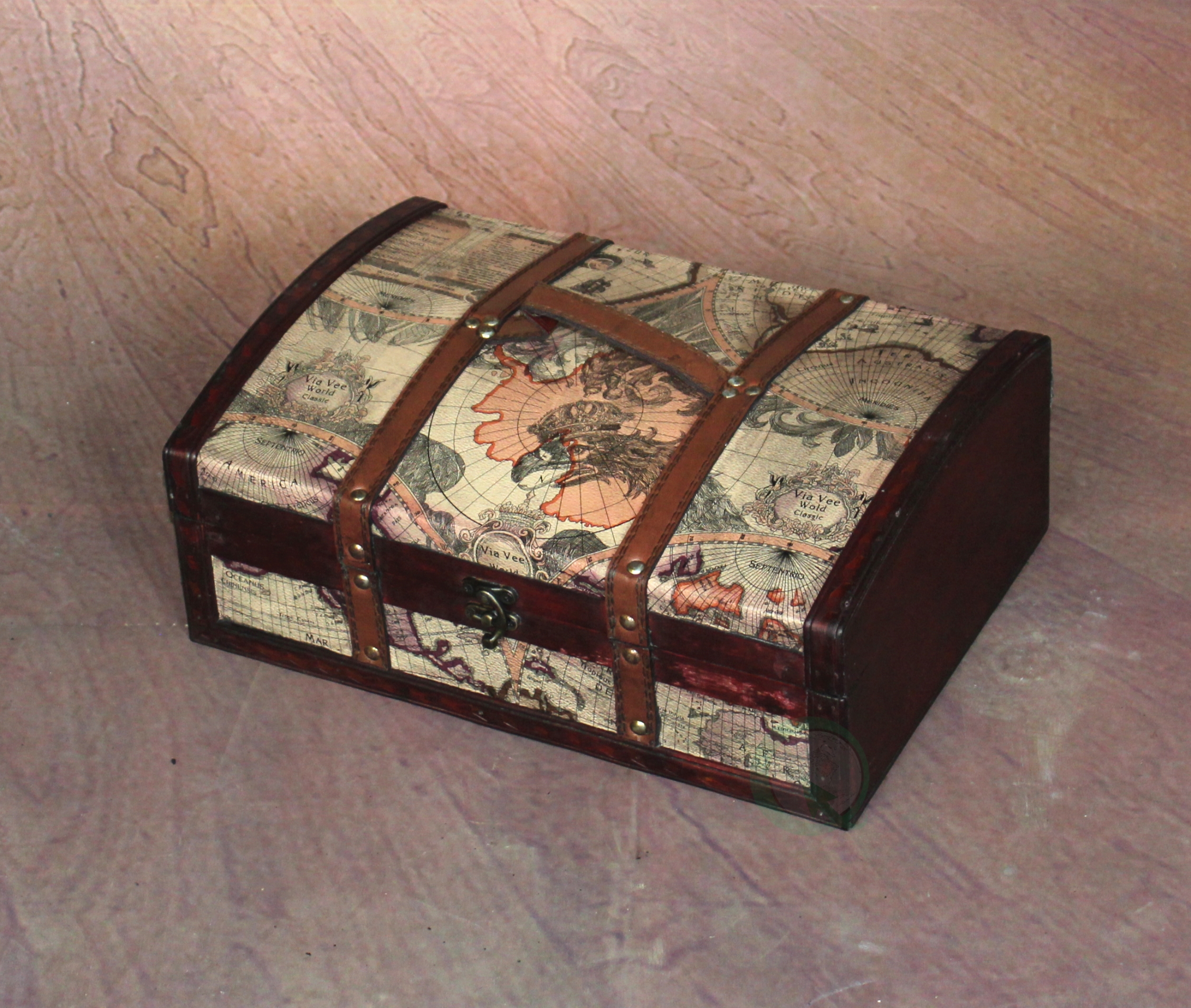 new vintiquewise old world map treasure chest qi0030142 ebay