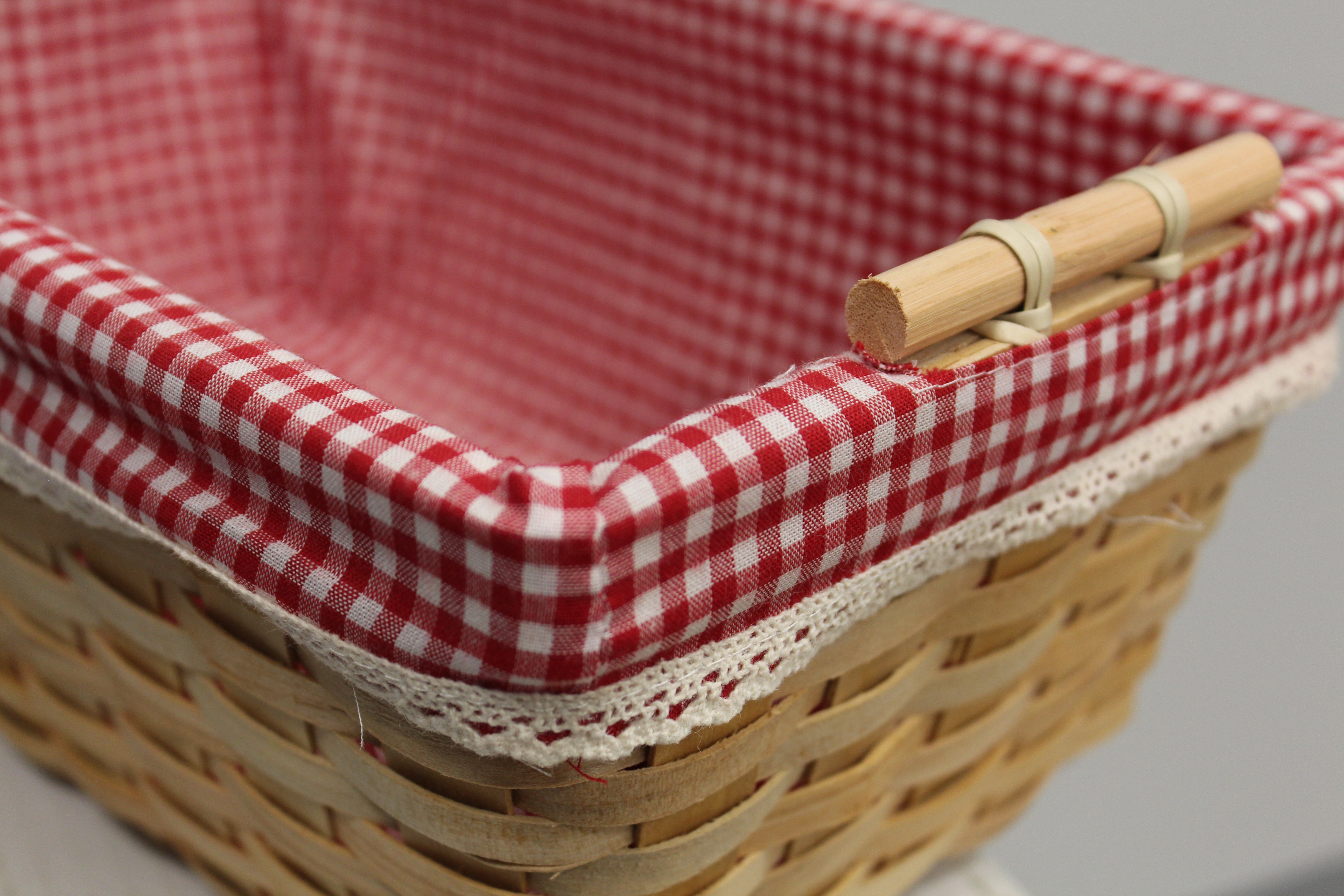New Vintiquewise Gingham Lined Shelf Baskets Set Of 2 651355031500 Ebay