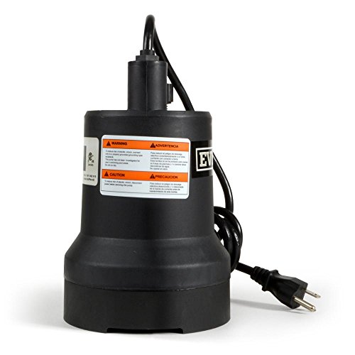 Everbilt 1/6 HP Plastic Submersible Utility Sump Pump, 1680 GPM, SUP54