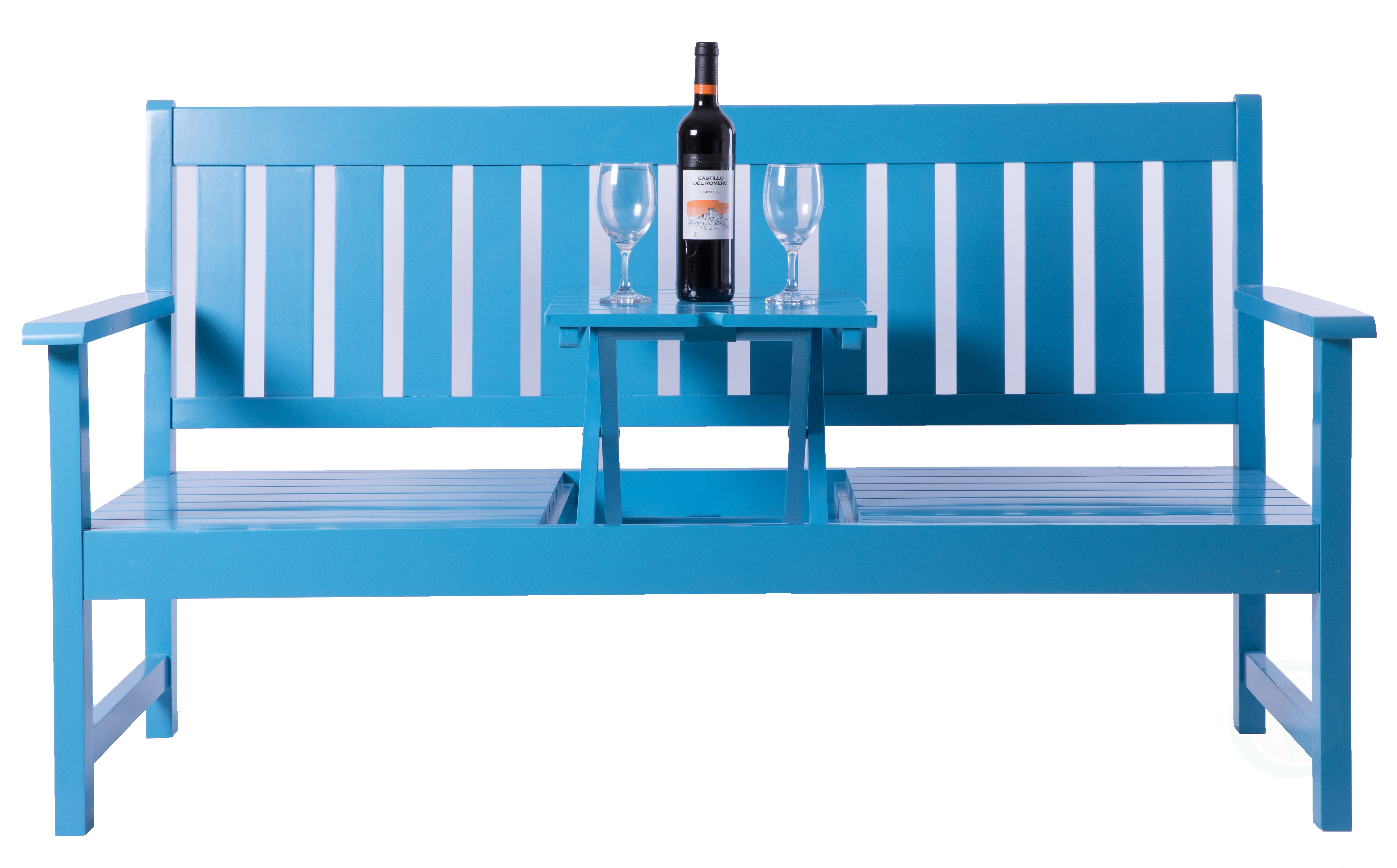 Wooden Patio Garden Park Outdoor Yard Bench With Middle Pop Up