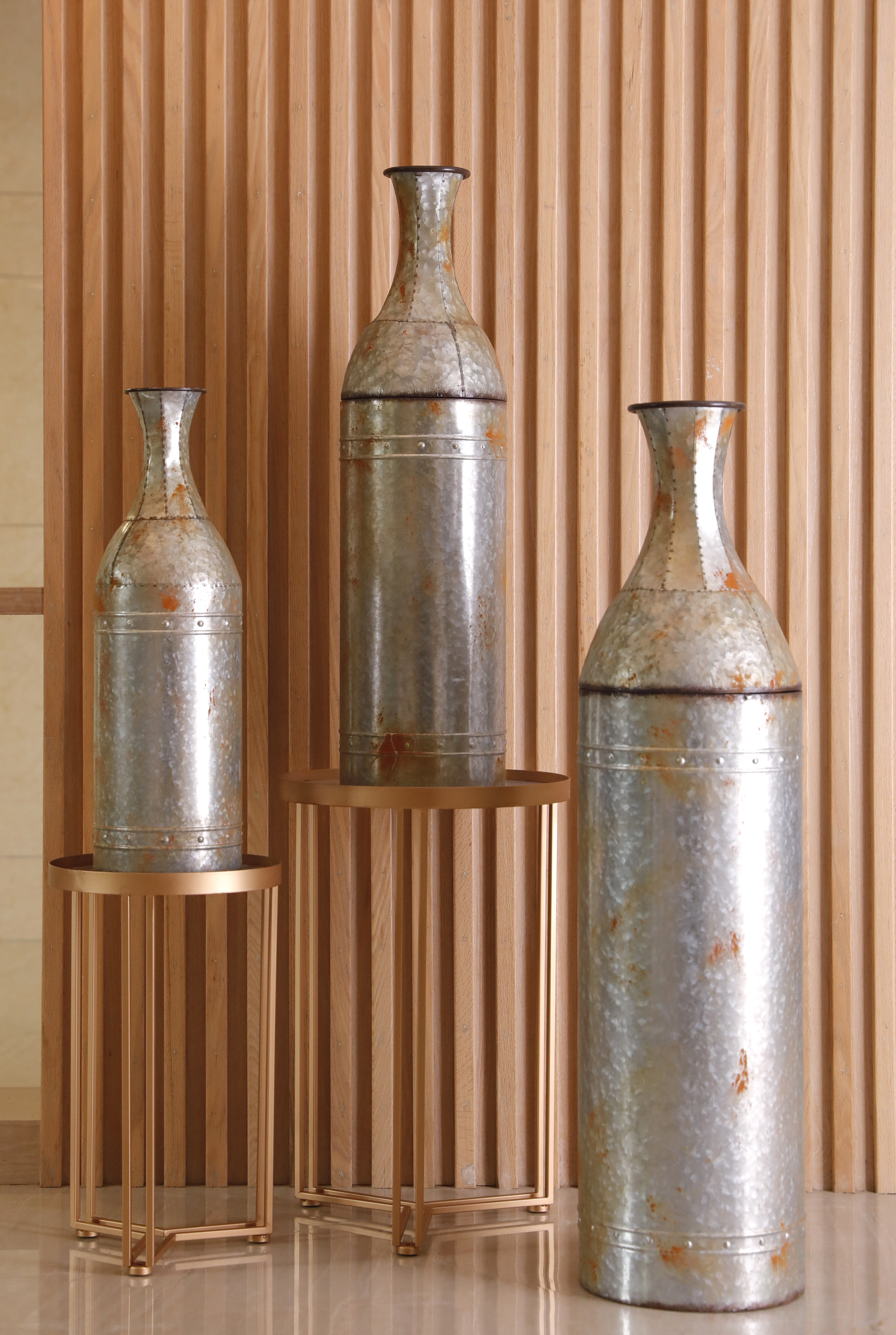 New Vintiquewise Rustic Farmhouse Style Galvanized Metal Floor Vase Decoration Ebay